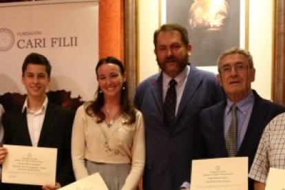 De izquierda a derecha, Jesús García, Alejandro Díaz y Gonzalo Poole, Cristina Abbad, Luis Cort, JM Ferrera y Roberto Vega