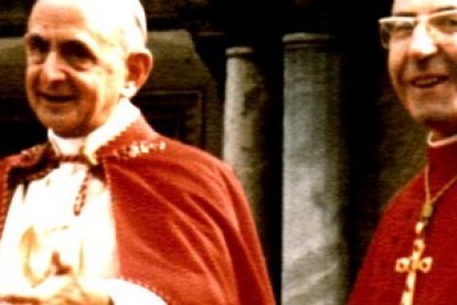 Pablo VI con el cardenal Albino Luciani que sería su sucesor como Juan Pablo I