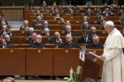 El Papa Francisco en su visita al Consejo de Europa -entidad que incluye muchos más países que la Unión Europea-