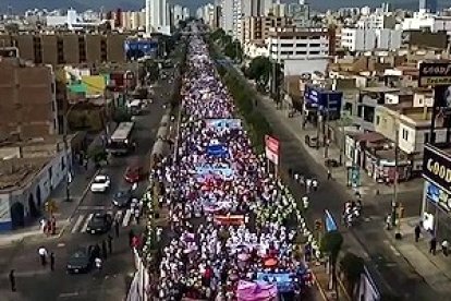 La vista de la manifestación mediante los drones da idea de la magnitud de lo vivido.