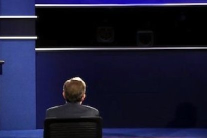 Un momento del tercero y último de los debates televisivos entre ambos candidatos a la Casa Blanca.