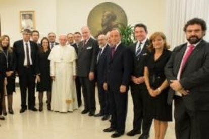 Francisco con delegados del Congreso Judío Mundial en el Vaticano