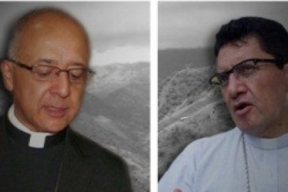 Los obispos implicados en la liberación de secuestrados en el Catatumbo, el obispo Ángel, a la izquierda, y Ómar, a la derecha