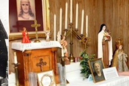 De izquierda a derecha: la futura Madre Angelica, Rhoda Wise y Karen Sigler, al cargo de la Casa del Milagro y autora de un libro sobre Rhoda Wise.