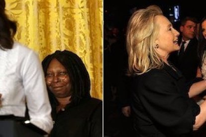 Harvey Weinstein, cumplimentado por Michelle Obama, Whoopi Goldberg y Hillary Clinton, como gran donante del Partido Demócrata y de Planned Parenthood.