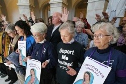 En la concentración a favor de los dreamers fueron detenidas cuarenta personas