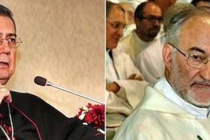A la izquierda, Miguel Ángel Ayuso Guixot, presidente del Pontificio Consejo para el Diálogo Interrelegioso; a la derecha, Cristóbal López Romero, arzobispo de Rabat (Marruecos).
