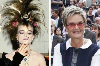 A la izquierda, la princesa en su etapa "punk" y a la derecha, en la actualidad