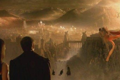 En la película de 1998 Más allá de los sueños, muestran el cielo, con los difuntos, y detrás la luz de Dios... pero ¿y si no muriéramos?