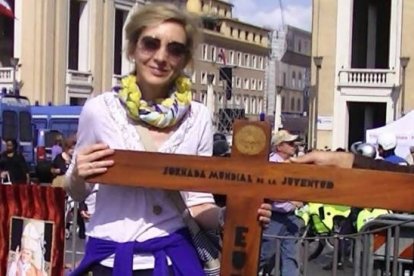 María del Carmen, en Roma en la canonización de San Juan Pablo II