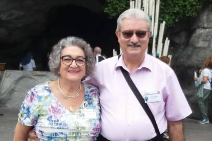 Amparo e Ismael, durante una peregrinación a Lourdes