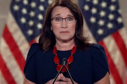 Tera Myers, madre de un chico con síndrome de Down, ayer en la convención republicana de Estados Unidos