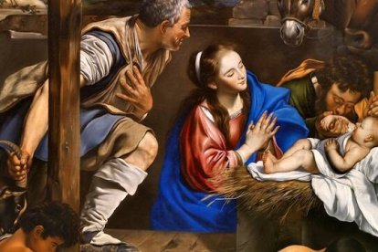 La Navidad nos hace presentir la Eternidad en la presencia misteriosa del Niño Dios. Cuadro: "Adoración de los pastores" (detalle) de fray Juan Bautista Maíno (1612-1614), Museo del Prado.