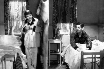 Clark Gable y Claudette Colbert, separados por «las murallas de Jericó» en «Sucedió una noche», dirigida por Frank Capra en 1934.