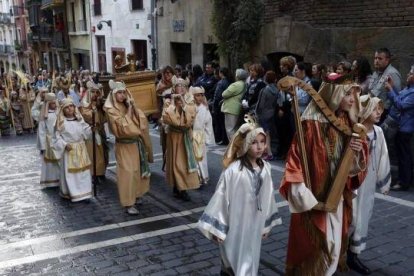 Una procesión en Pamplona en 2017, vestidos de israelitas