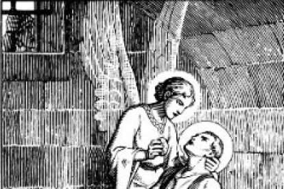 Román contempla el milagro del ángel.