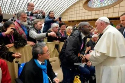 Emmanuel Abayisenga, presunto asesino del sacerdote Olivier Maire, se reunió con el Papa Francisco en 2016.