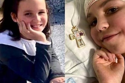 Teresita antes y después de su última operación. Su muerte santa, su amor a Jesús y su deseo de ser misionera han asombrado al mundo entero como muestra de la obra de Dios en un alma.