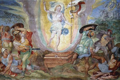 La Resurrección de Cristo es permanente fuente de esperanza para el mundo. Imagen: «La Resurrección de Cristo» (detalle), en la Capilla Sixtina, obra de Hendrick Van den Broeck.