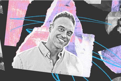 Joshua, en un cartel publicitario de su asociación en favor de los jóvenes