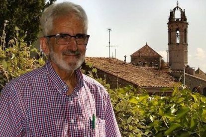 Picanyol con la iglesia de Moià, su pueblo natal y donde vivía