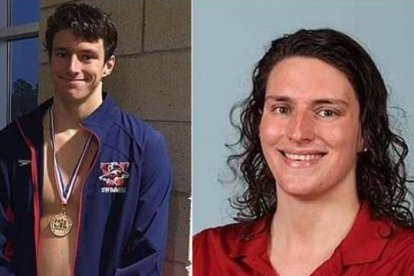 Will Thomas, antes y después de la transformación que le permitió competir como hombre en la liga femenina de natación.
