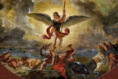 El padre de la mentira y de la soberbia está abocado a las peores humillaciones. San Miguel derrota al diablo, en un fresco de Eugene Delacroix (1798-1863) en la iglesia de San Sulpicio en París (detalle).