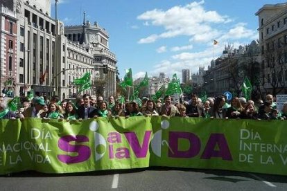 Marcha Sí a la Vida en Madrid en 2014 - el 25 de marzo es el Día Internacional de la Vida Humana