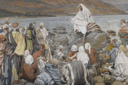 El Adviento es también momento de vivir la alegría de que el Señor ha venido a liberarnos de la esclavitud del pecado. James Tissot, 'Jesús enseña al pueblo junto al mar' (1896). Brooklyn Museum.