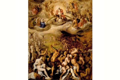 Es cada persona quien, con sus acciones, se somete al final de su vida al examen de Dios, quien dictamina en consecuencia. 'El juicio final' de Chrispijn van den Broeck (1523-1591).