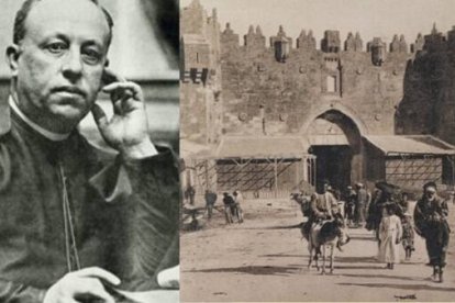 Costa Llobera, sacerdote y poeta, y la Puerta de Damasco hacia 1907, cuando la visitó