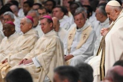 El Papa presidió la Misa Crismal en la mañana del Jueves Santo y predicó para los cristianos y sacerdotes desanimados