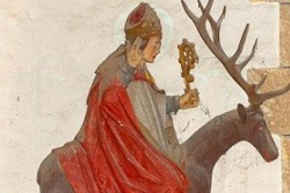 San Teilo sobre el ciervo. Landeleau.