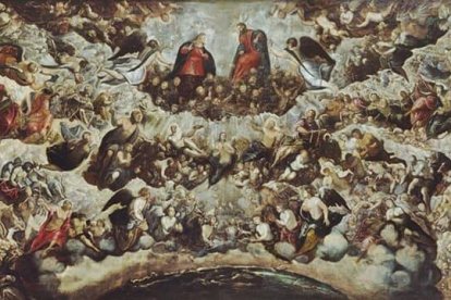 'El paraíso', de Jacopo Robusti (1518-1594), copia de taller Tintoretto, Museo del Prado.
