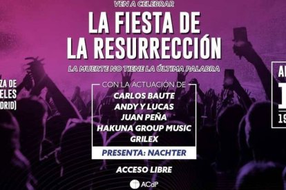 Este sábado 15 de abril, a las 19.00 horas, en la Plaza de la Cibeles de Madrid, artistas y grupos de primer nivel participarán en la Fiesta de la Resurrección, un concierto convocado por la Asociación Católica de Propagandistas.