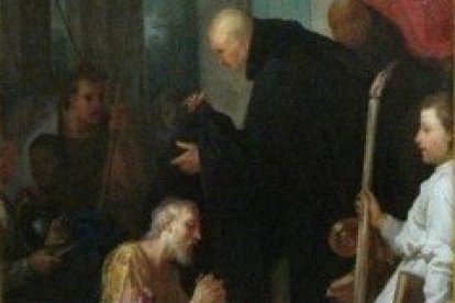 Toma de hábito de San Angilbert.