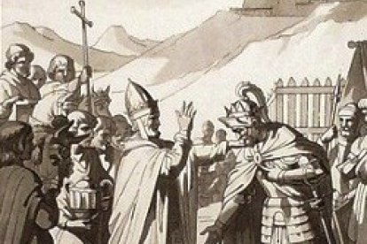 San Zacarías y Luitprand hacen la paz.