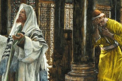 Las figuras de la hipocresía no desaparecen con la fe, solo se adaptan. La ideología woke es ahora su paradigma. James Tissot, 'El fariseo y el publicano' (1886). Brooklyn Museum.