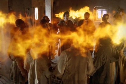 La escena de Pentecostés en la serie televisiva de 2013 'La Biblia'.