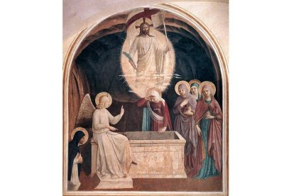 Fra Angelico, 'La Resurrección de Jesús y las mujeres en la tumba'. Fueron ellas las primeras testigos de la Resurrección, una preeminencia que ya anunciaba el papel que la mujer iba a adquirir en el cristianismo.