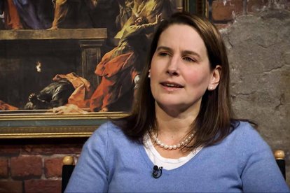 Carrie Grass es una de las impulsoras de la llamada Teología del Hogar, y una gran crítica de la ideología feminista como contraria al interés y la felicidad de las mujeres. Foto: captura EWTN.