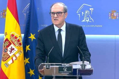 Ángel Gabilondo, ex candidato del PSOE a la presidencia de la Comunidad de Madrid, y ahora Defensor del Pueblo, durante la presentación este viernes de un informe sobre abusos en la Iglesia.