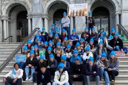 Los jóvenes provida de la escuela católica de Greenville en Washington para la Marcha por la Vida
