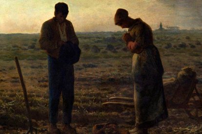 'El Ángelus' (1859, detalle), de Jean-François Millet, expresión de un mundo aún regido por los momentos de Dios. Musée d'Orsay (París).