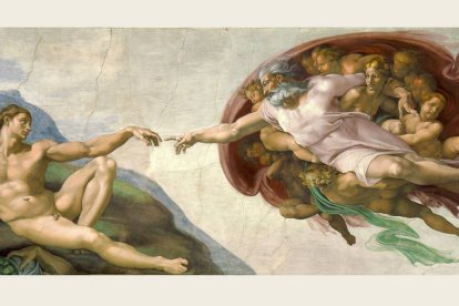 El Creador no podría crear un don para ser rechazado por el hombre. Lo crea para que libremente sea aceptado. Y su propia existencia es ese don. 'La creación de Adán' de Miguel Ángel Buonarroti.