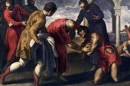 Jacopo Palma el Joven, 'El regreso del hijo pródigo' (detalle, 1595), Galería de la Academia de Venecia. Tras su conversión, el hijo pródigo se apresura a volver a casa, donde su padre, al verle, echó a correr para abrazarle (Lc 15, 20).