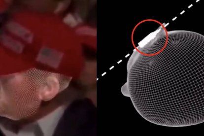 'Al escuchar la bala silbando, a mí no me quedó otra que preguntar: ¿Y si ese hombre hubiera sido yo? ¿Y si no hubiera girado la cabeza en aquel instante? ¿Sería hijo de un Dios miserable?' (foto: Pointconsciousness/trayectoria de la bala de Trump).