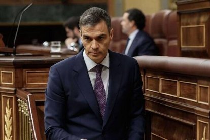 El presidente español, Pedro Sánchez, en el Congreso de los Diputados; necesita muchos aliados para aprobar leyes