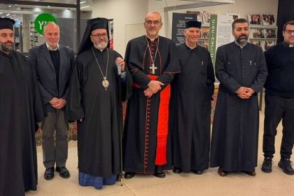 El cardenal Pizzaballa con otros líderes cristianos reunidos en la Universidad de Haifa en diciembre de 2024