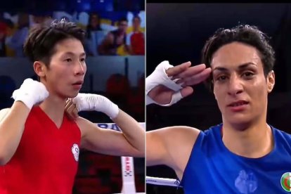 Lin Yu Ting (a la izquierda) e Imane Khelif, dos púgiles bajo sospecha.